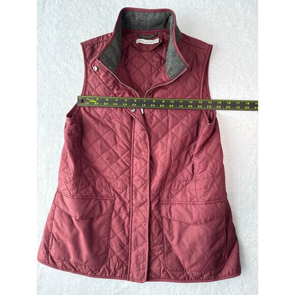 Peter Millar Womens Addison Quilted Travel Vest Size Medium Maroon Zip Pockets - Picture 4 of 7